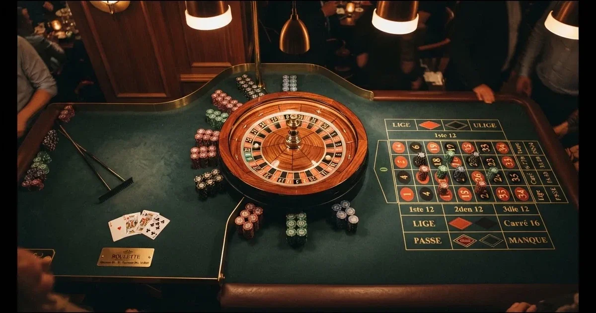 Oplyst spillebord med kort, set ovenfra — bedste roulette casinoer